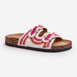 Chinelos femininos com sola de cortiça, Fannea branco 1