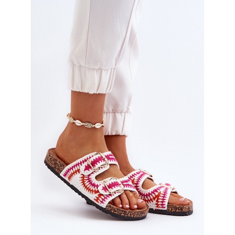 Chinelos femininos com sola de cortiça, Fannea branco 2 Chinelos femininos com sola de cortiça, Fannea branco 2