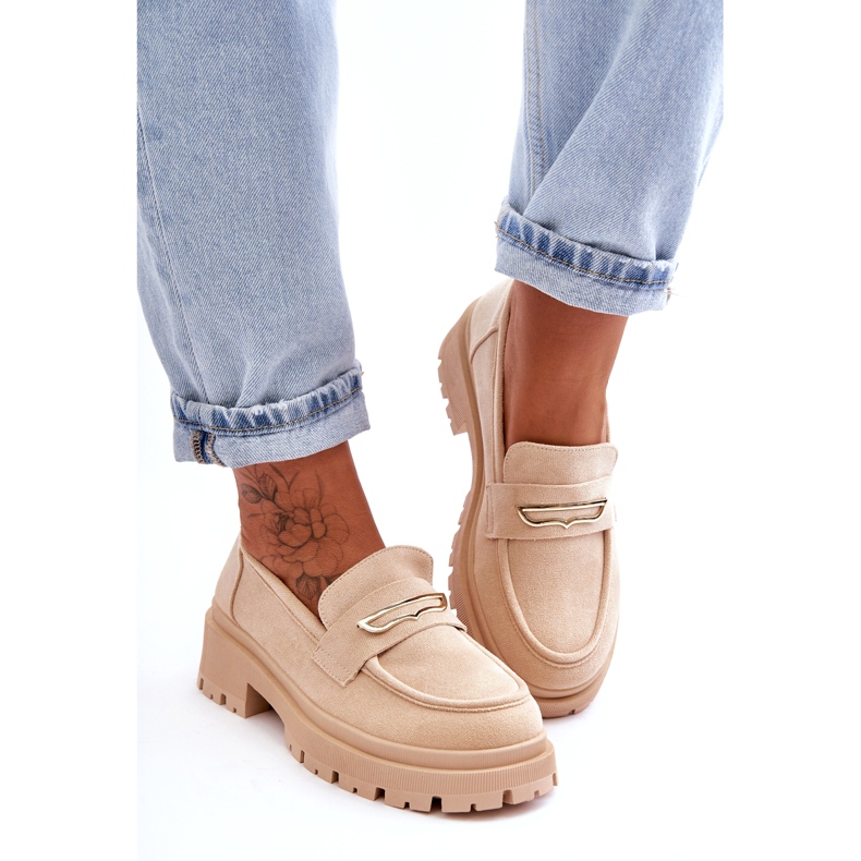 Seastar Mocassim feminino de camurça sem cadarço Bege Pure Love 3