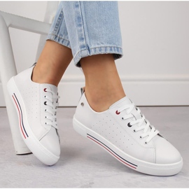 Filippo DP6029 calçados esportivos femininos de couro branco 1