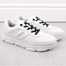 Calçado desportivo masculino confortável em Bugatti branco 1