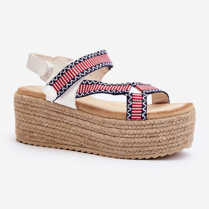 Sandálias femininas com sola maciça trançada, Luminea branca branco 2 Sandálias femininas com sola maciça trançada, Luminea branca branco 2