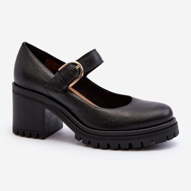 Zazoo 20166 Bombas de couro preto 1