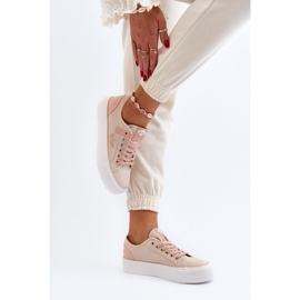 Lee Cooper LCW-24-31-2196 Tênis feminino de tecido, bege 1