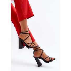 Sandálias de salto alto Josette pretas da moda preto 1