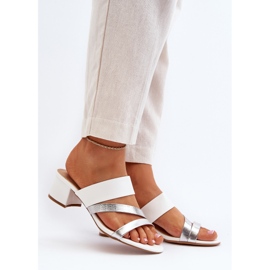 Chinelos de salto baixo feminino branco Rosila 2