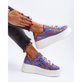 Calçados Esportivos de Couro na Plataforma Maciejka 06191-06 Azul 1