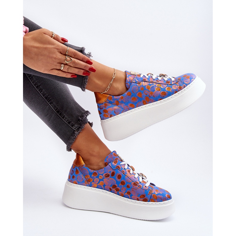 Calçados Esportivos de Couro na Plataforma Maciejka 06191-06 Azul 1