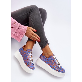 Calçados Esportivos de Couro na Plataforma Maciejka 06191-06 Azul 2