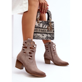 Botins de couro com recortes Maciejka 06412-04 Bege 1