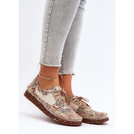 Sapatos femininos estampados Maciejka 06347-04 Bege 2
