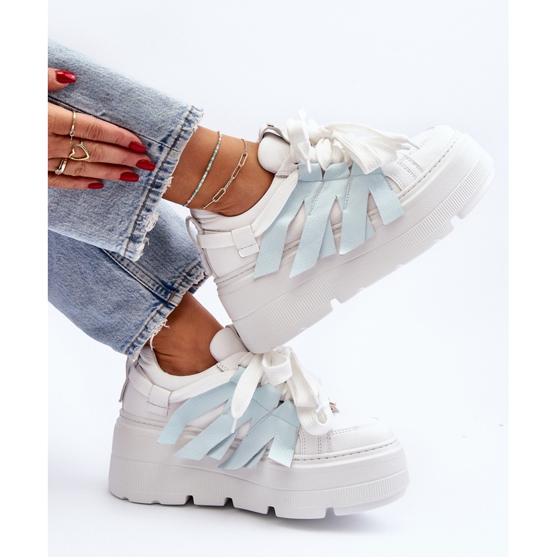 Tênis Zazoo 2F-7033 em plataforma enorme, azul 1