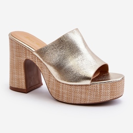 Sandálias femininas com salto alto, Gold Siobhan dourado 2