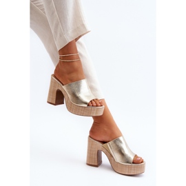 Sandálias femininas com salto alto, Gold Siobhan dourado 1