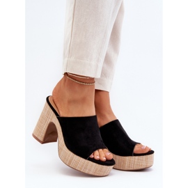 Chinelos femininos de salto alto, pretos, Siobhan 2