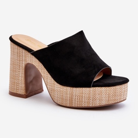 Chinelos femininos de salto alto, pretos, Siobhan 1