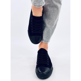 Tênis clássico Levens Allblack com cadarço (sola preta) preto 1