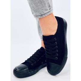 Tênis clássico Levens Allblack com cadarço (sola preta) preto 2