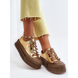 Tênis plataforma feminino GOE NN2N4055 dourado 1