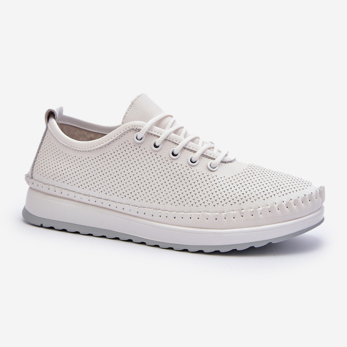 Vinceza Tênis feminino esportivo de couro branco Lalnai 2