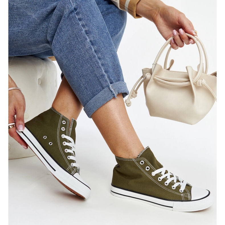 Tênis cano alto Eliska verde escuro 1