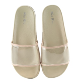 Chinelos com risca transparente ts168-6 Bege 2