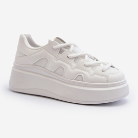 Tênis feminino com cadarço grosso branco Vinali 2