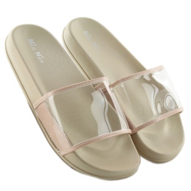 Chinelos com risca transparente ts168-6 Bege 1