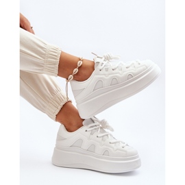 Tênis feminino com cadarço grosso branco Vinali 1