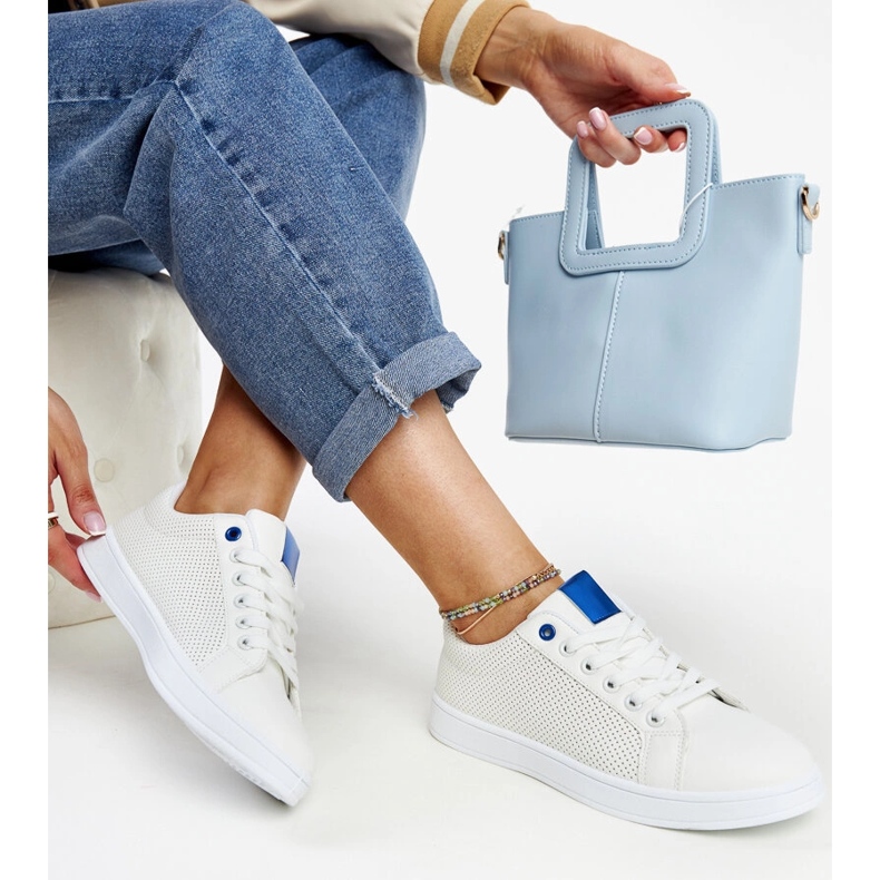 Tênis de couro ecológico branco da Semret 1