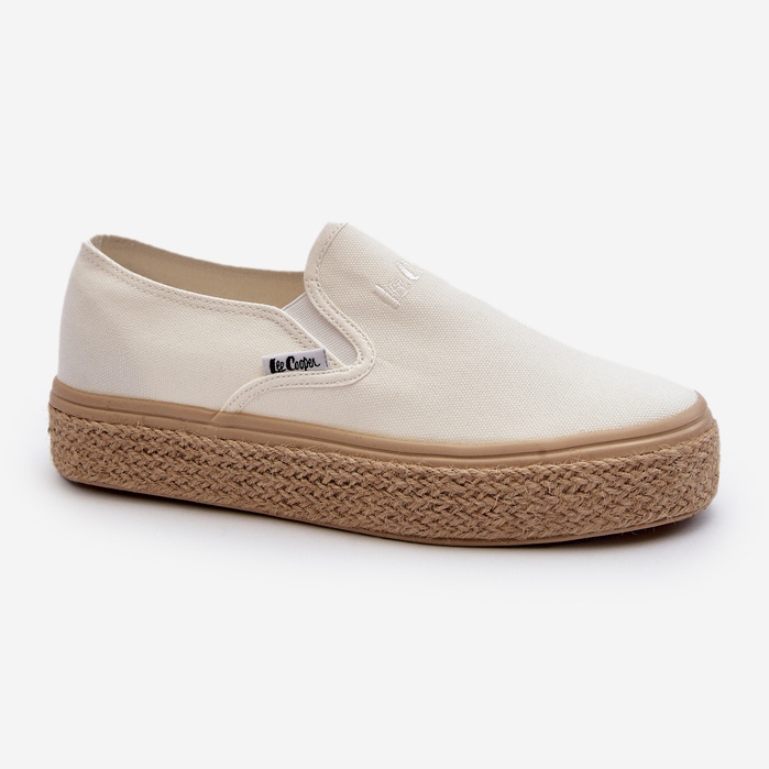 Tênis feminino slip-on com trança Lee Cooper LCW-24-44-2430 branco 1