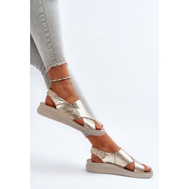 Zazoo 40392 Sandálias femininas de couro douradas dourado 1