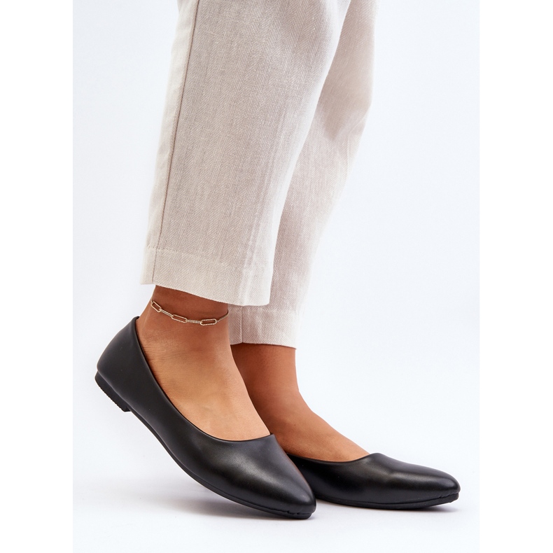 Sapatilhas femininas de couro ecológico pretas Tindomiel preto 2