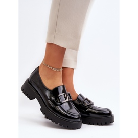 Vinceza Mocassins femininos de couro envernizado preto Santtes 2