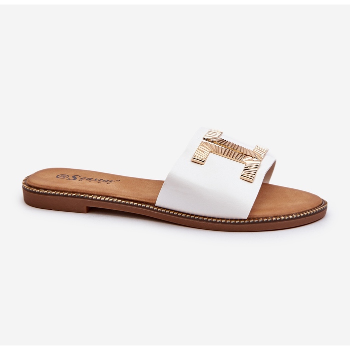 Seastar Chinelos femininos com decoração, branco Ollavia 1