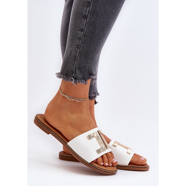 Seastar Chinelos femininos com decoração, branco Ollavia 2