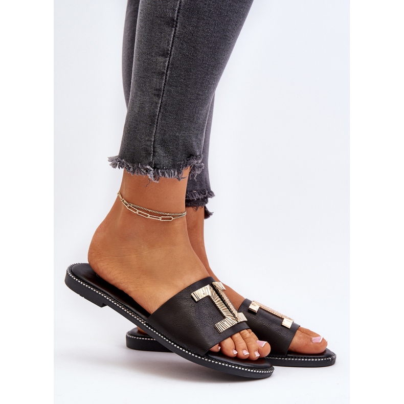 Seastar Chinelos femininos com decoração, Preto Ollavia 2