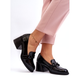 Vinceza Sapatos pretos de salto alto envernizados 2