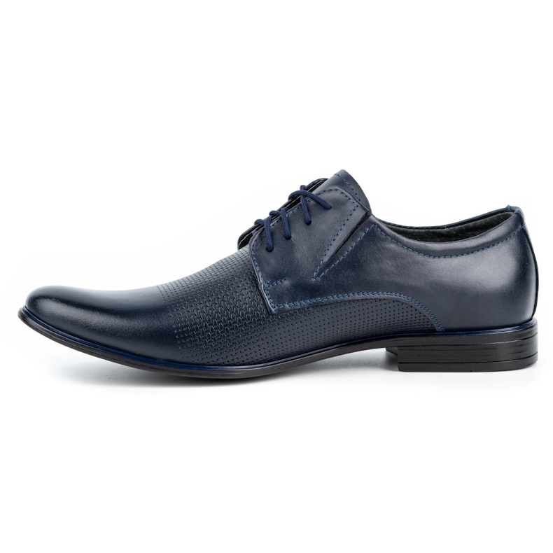 Olivier Sapatos masculinos elegantes de couro 302T3, azul marinho 1