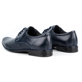 Olivier Sapatos masculinos elegantes de couro 302T3, azul marinho 4