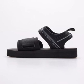 Sandálias femininas de velcro Big Star LL274784 pretas preto 2