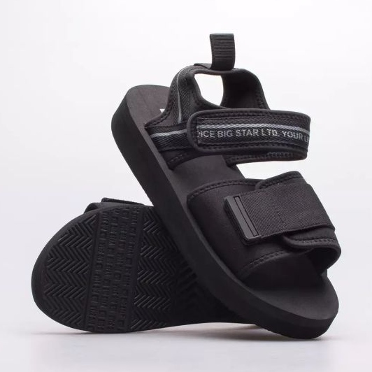 Sandália feminina com velcro Big Star LL274784 preta preto 5