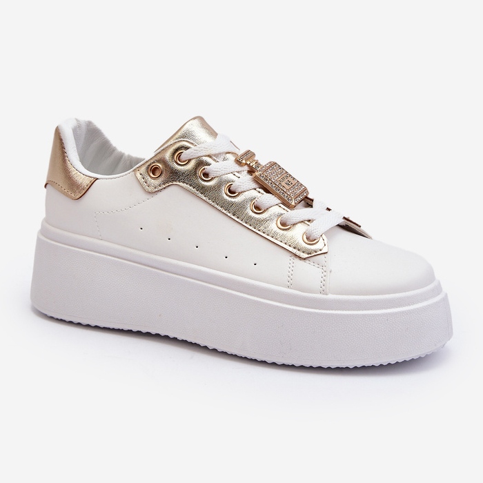 Tênis feminino branco com decoração Celedria 2