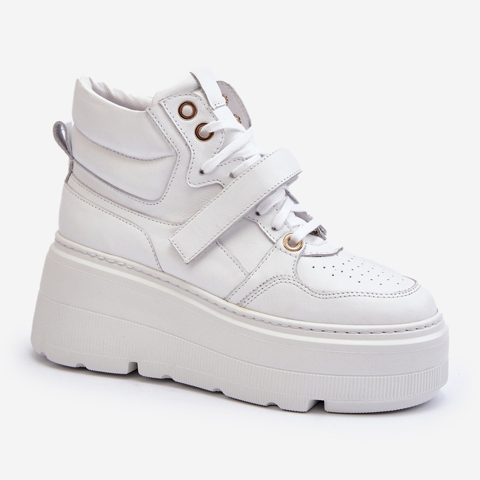 Zazoo 3450 tênis feminino de couro branco 1