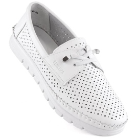 Vinceza W JAN273B sapatos perfurados de couro branco 1