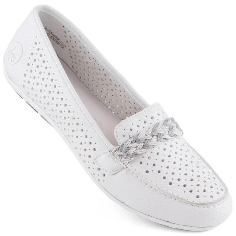 Sapatos confortáveis ​​com aberturas Rieker W RKR661 branco 1