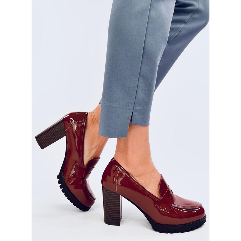 Mocassins com salto envernizado Jeffis Brown castanho 2