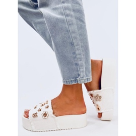 Seastar Chinelos de sola grossa com ursinho de pelúcia Lancaster White branco 2