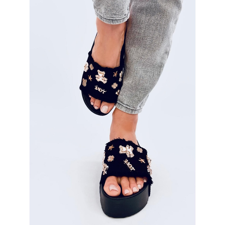 Seastar Chinelos de sola grossa com ursinho de pelúcia Lancaster Black preto 1 Seastar Chinelos de sola grossa com ursinho de pelúcia Lancaster Black preto 1