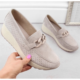 Sapatos femininos de camurça e couro bege Filippo DP6212 1